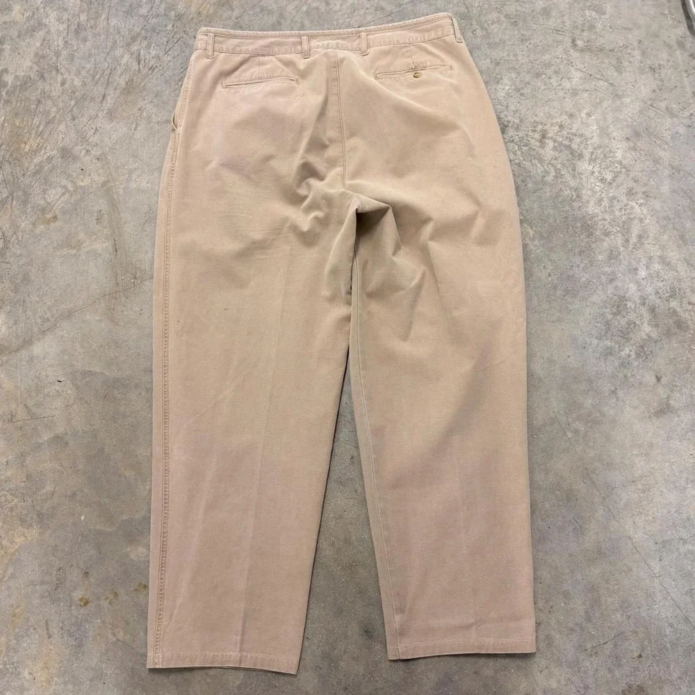 Vintage Banana Republic Pleated Khaki Chino Pants 40x32 Safari Travel Tan 90s